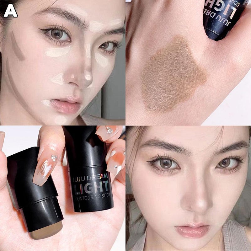 JUJU DREAM Light-Reflecting Contouring Stick - Brightens, Naturally Defines, and Sculpts the Face - Base and Shadow Stick 6.8g